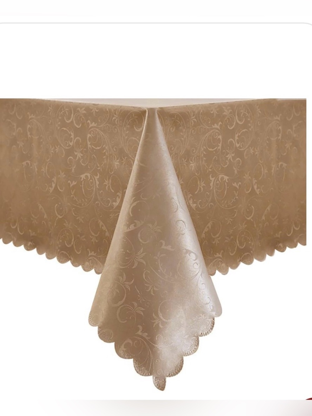Heavy Duty Premium Vinyl Tablecloth Waterproof Oil-Proof 54x120” Champagne